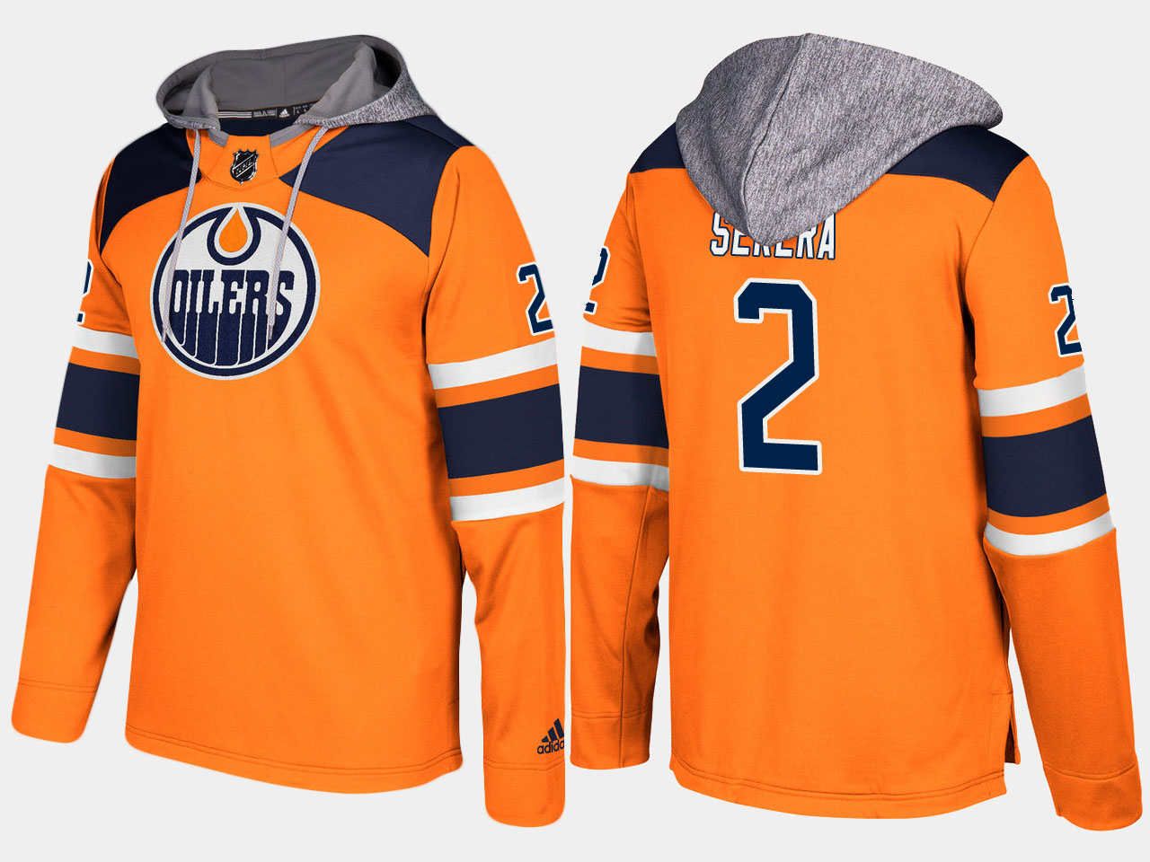 Men NHL Edmonton oilers #2 andrej sekera orange hoodie->edmonton oilers->NHL Jersey